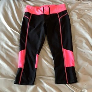 Pink and black athletic pants, size M